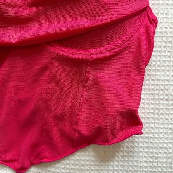 Forever 21 pink mesh draped corset crop  top S - Picture 6 of 9